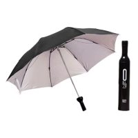 Összecsukható esernyő UV védelemmel, üvegpalack formájában - Fekete