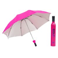 Hajlék esernyő UV védelemmel, palack formájában - Sötét rózsaszín