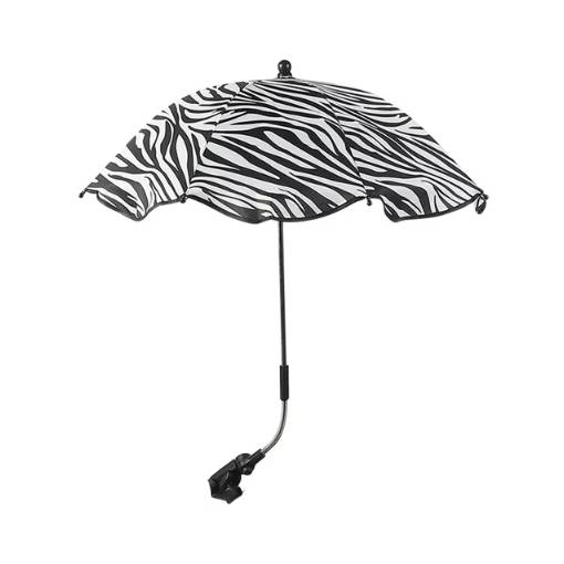 Foto - Állítható esernyő UV védelemmel és babakocsi rögzítéssel - Zebra minta
